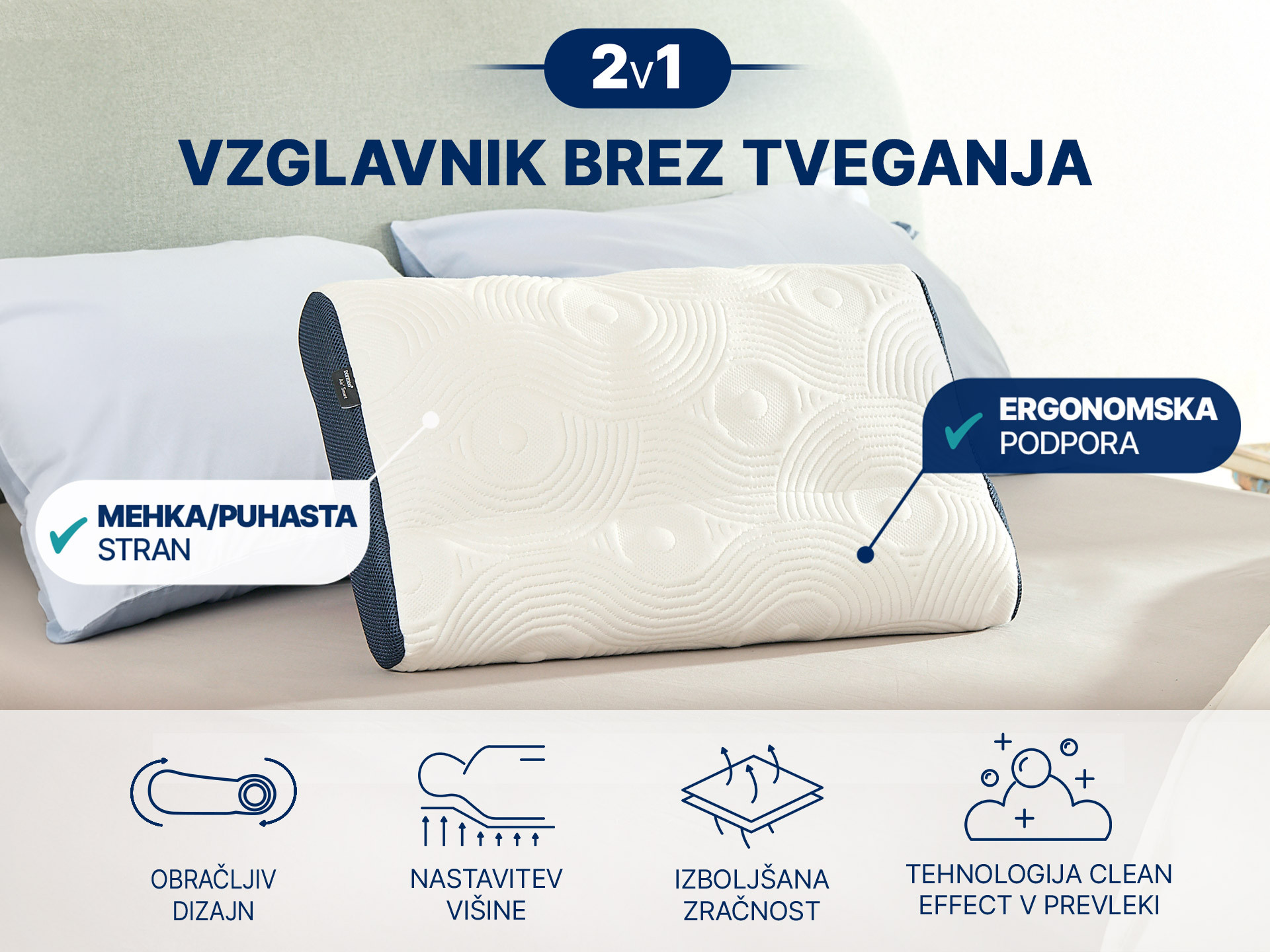Vzglavnik Air+ Smart Dormeo 40x60 cm