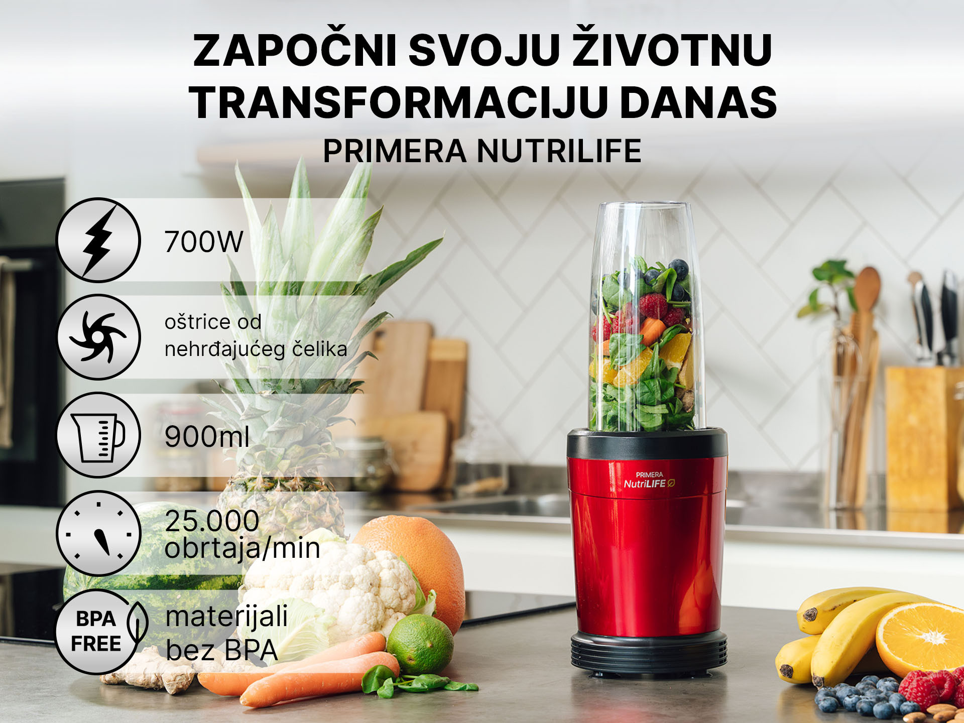 Primera Nutrilife ekstraktor hranjivih sastojaka - crvena