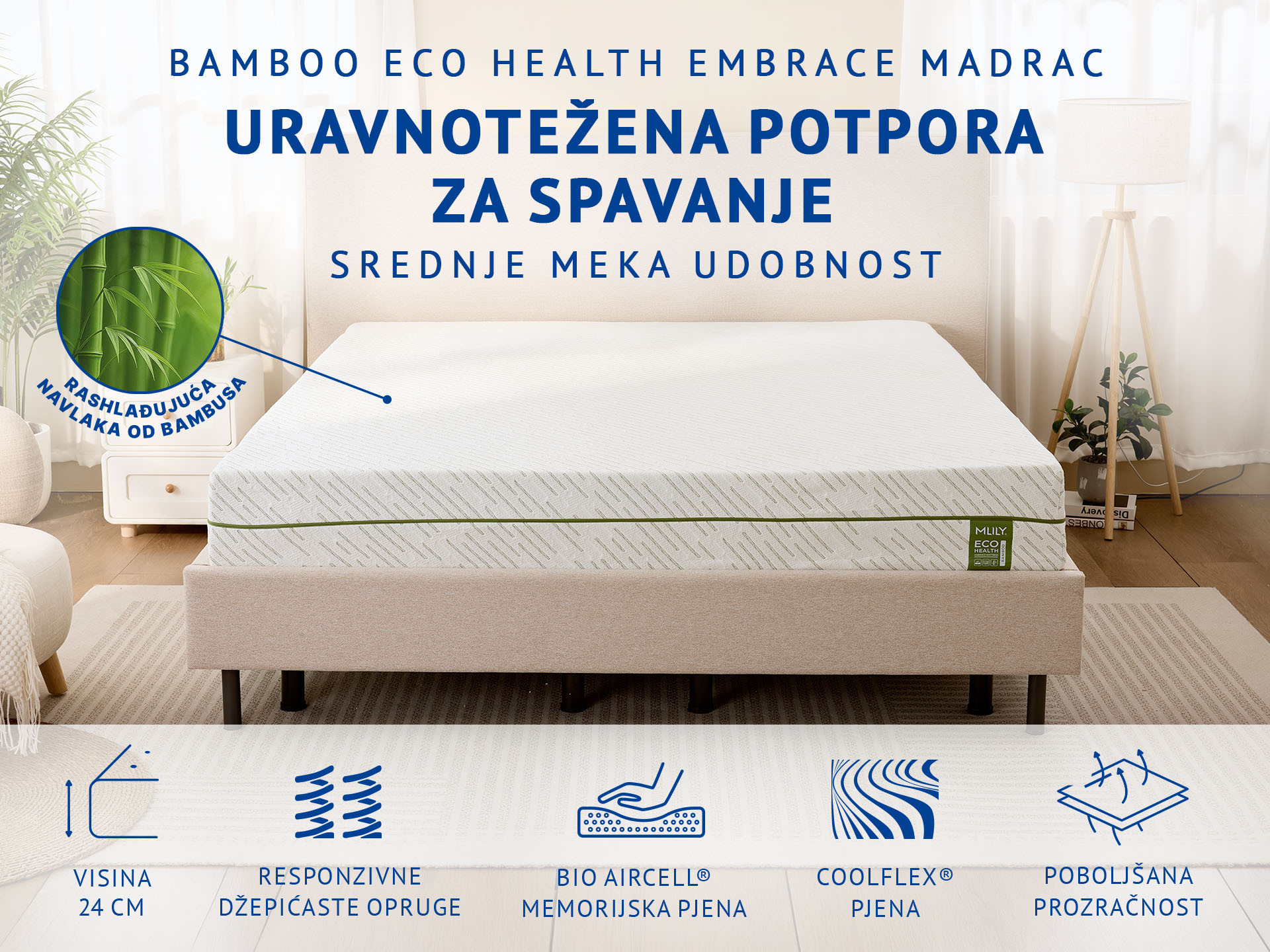 Madrac Mlily Bamboo Eco Health Embrace