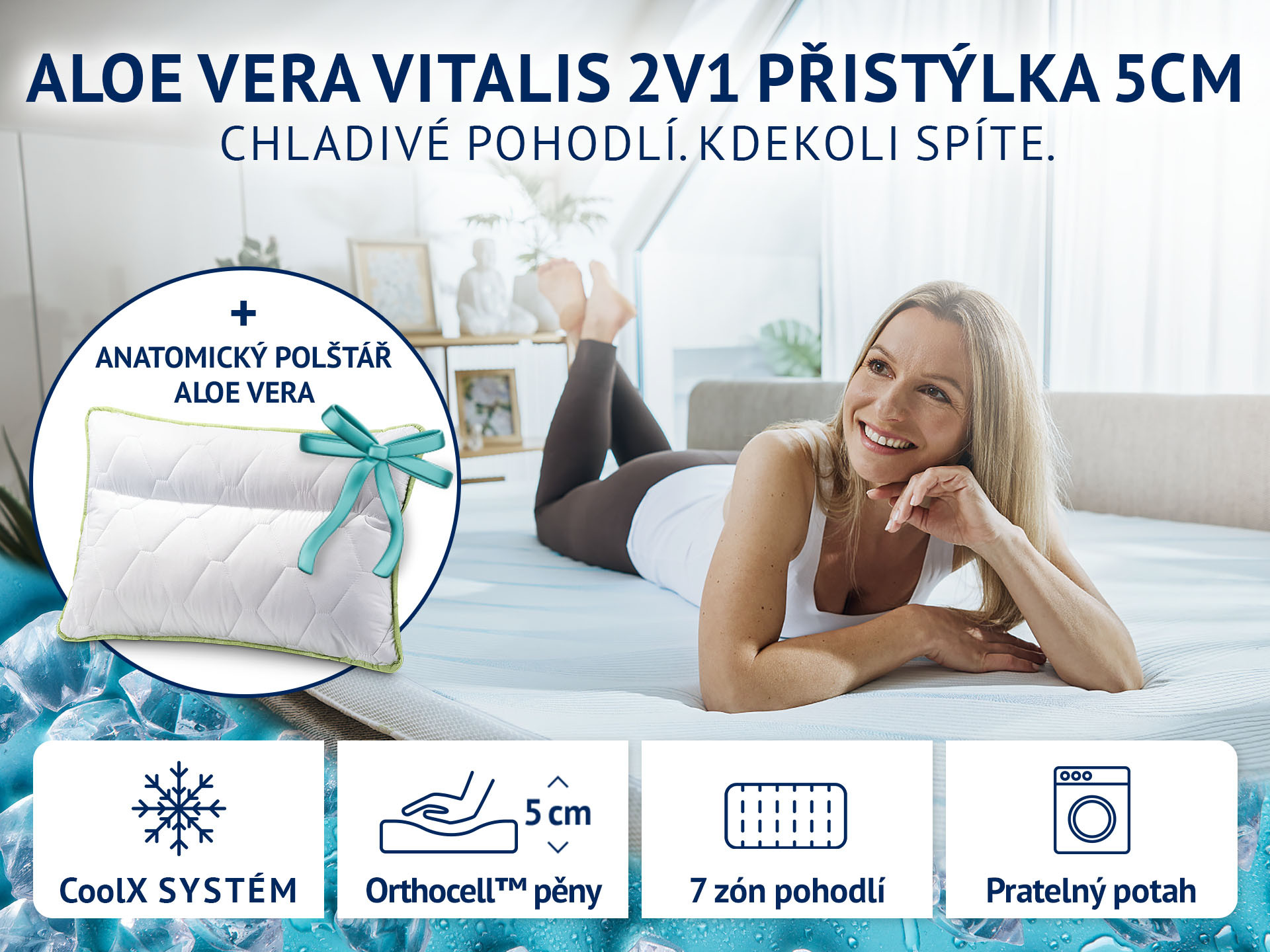 Dormeo Aloe Vera Vitalis 2v1 Přistýlka 5 cm