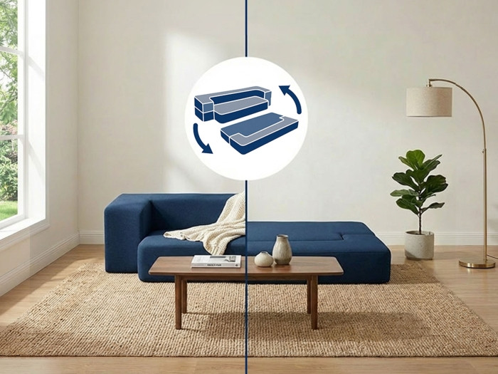 Sofa-materac 2w1 niebieska