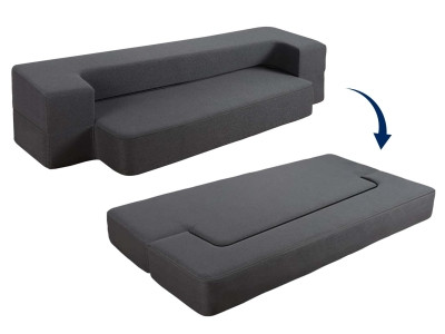 GREY SŁADANA SOFA 2w1 CIEMNO SZARA