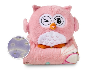 WARM HUG KOC I PODUSZKA DLA DZIECI SOWA PSOTNA