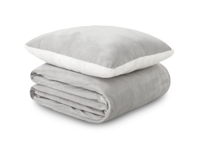 KOC I PODUSZKA WARM HUG SZARY