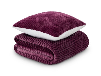 KOC I PODUSZKA WARM HUG LILAK OMBRE