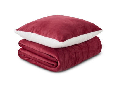 KOC I PODUSZKA WARM HUG CZERWONY