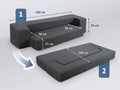 Dormeo 2-In1 osszecsukható kanapéágy sötétszürke