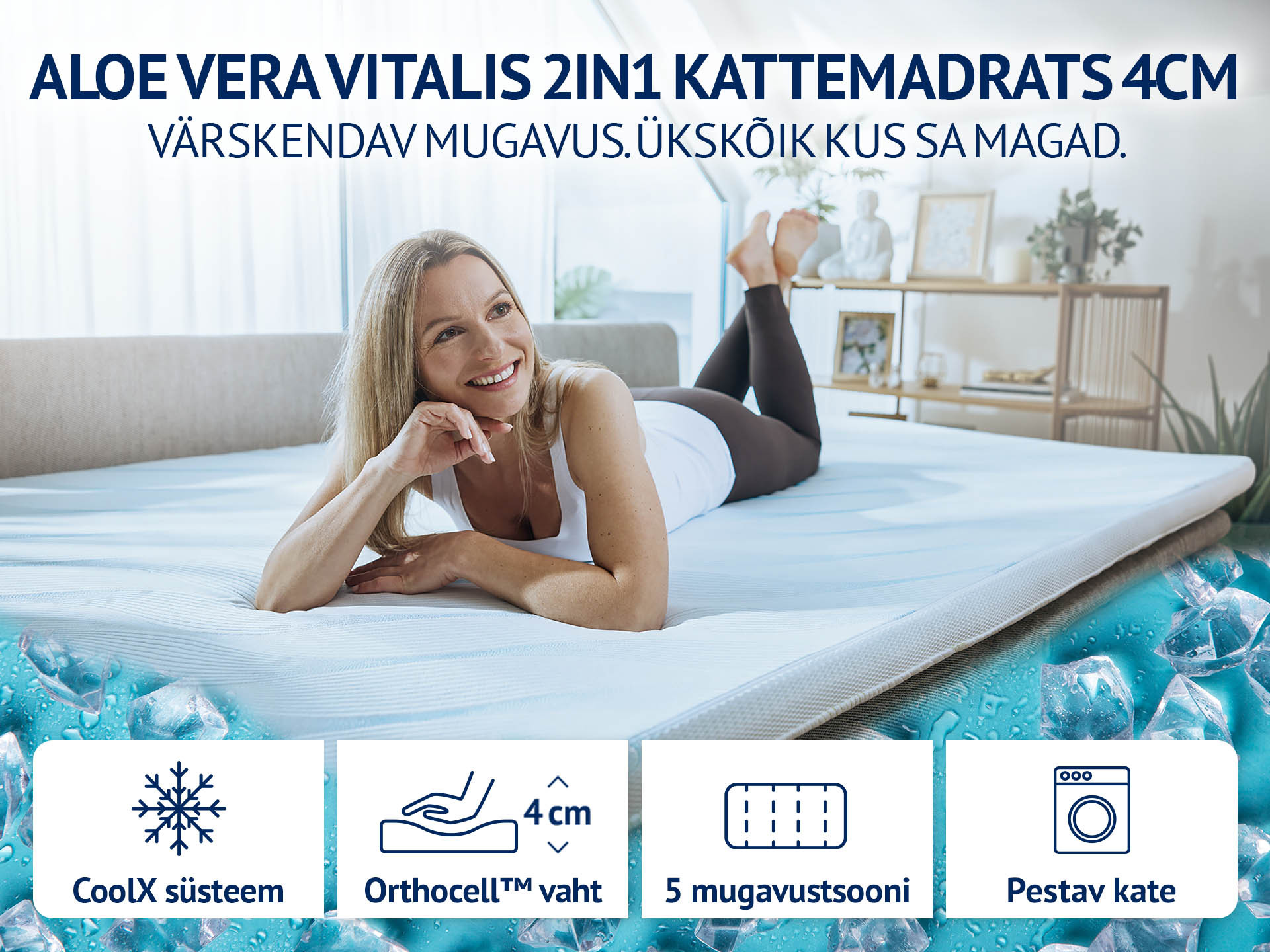 Kattemadrats Dormeo Aloe Vera Vitalis 2in1 4 cm
