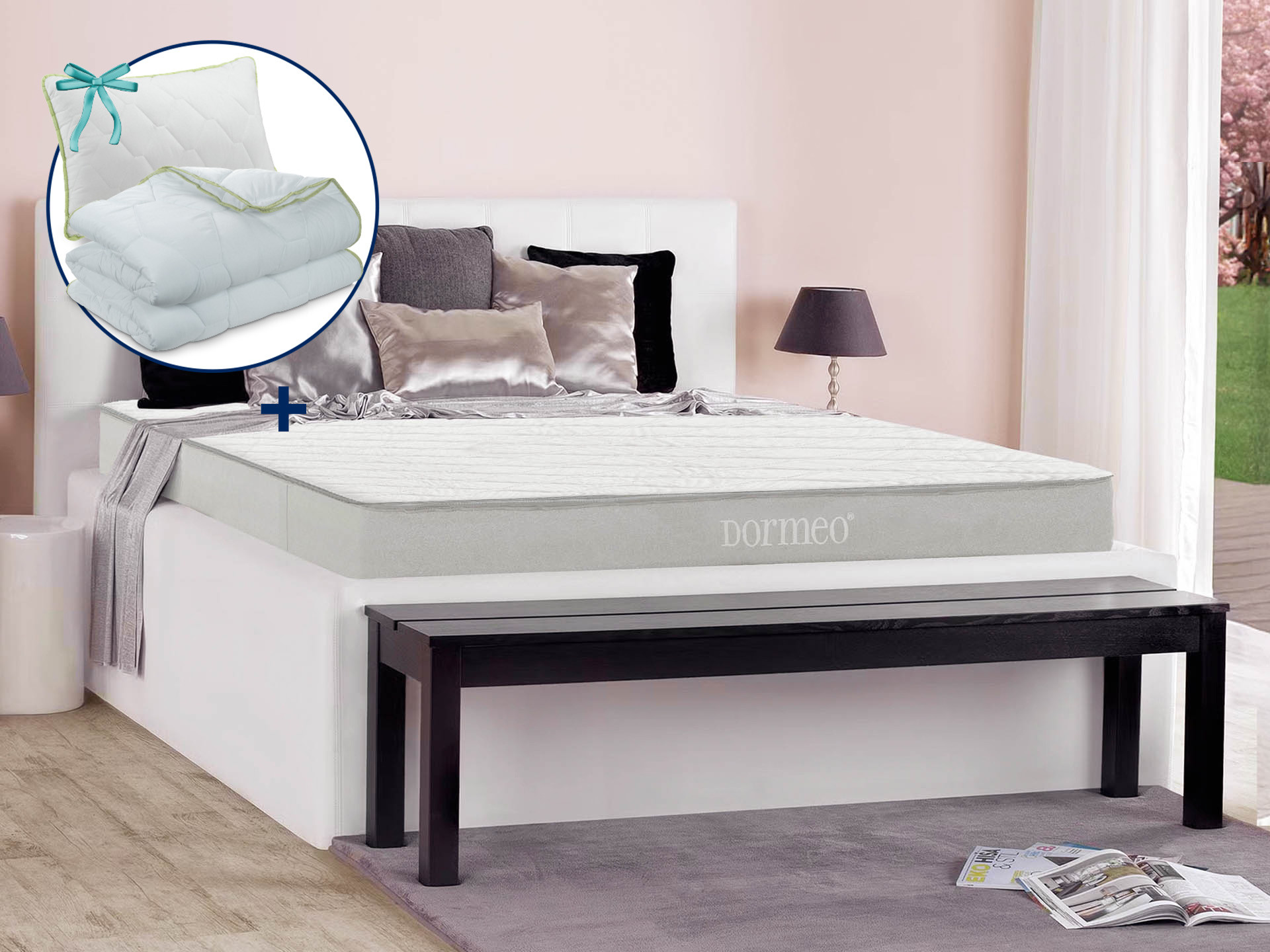 Saltea Dormeo iMemory Silver 20 cm. 4 combinații de fermitate, 3 zone, nucleu dublu reversibil, spumă cu memorie, spumă Ecocell®, fibre cu argint