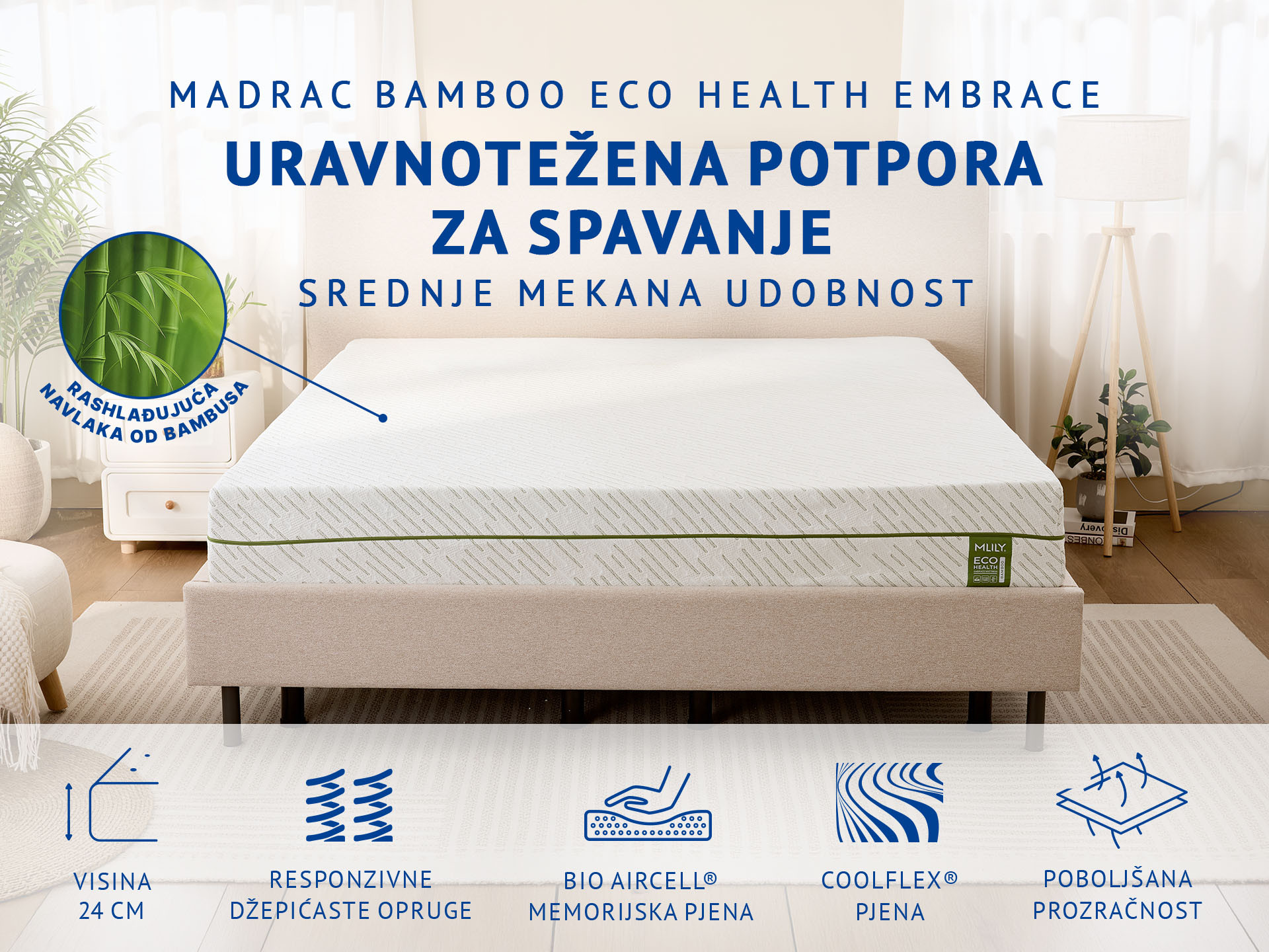 Madrac Mlily Bamboo Eco Health Embrace