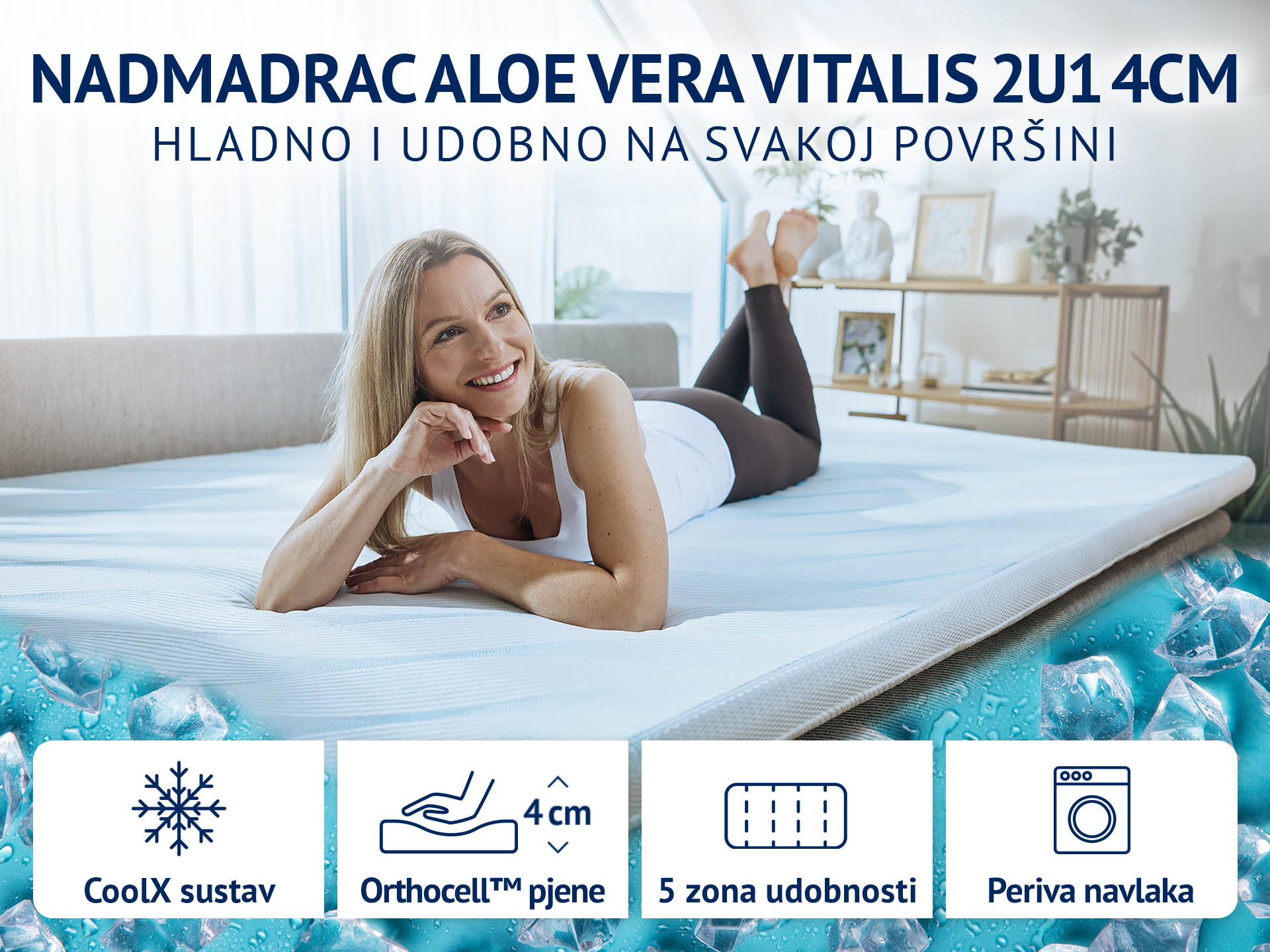 Nadmadrac Aloe Vera Vitalis 2u1 Dormeo 4 cm