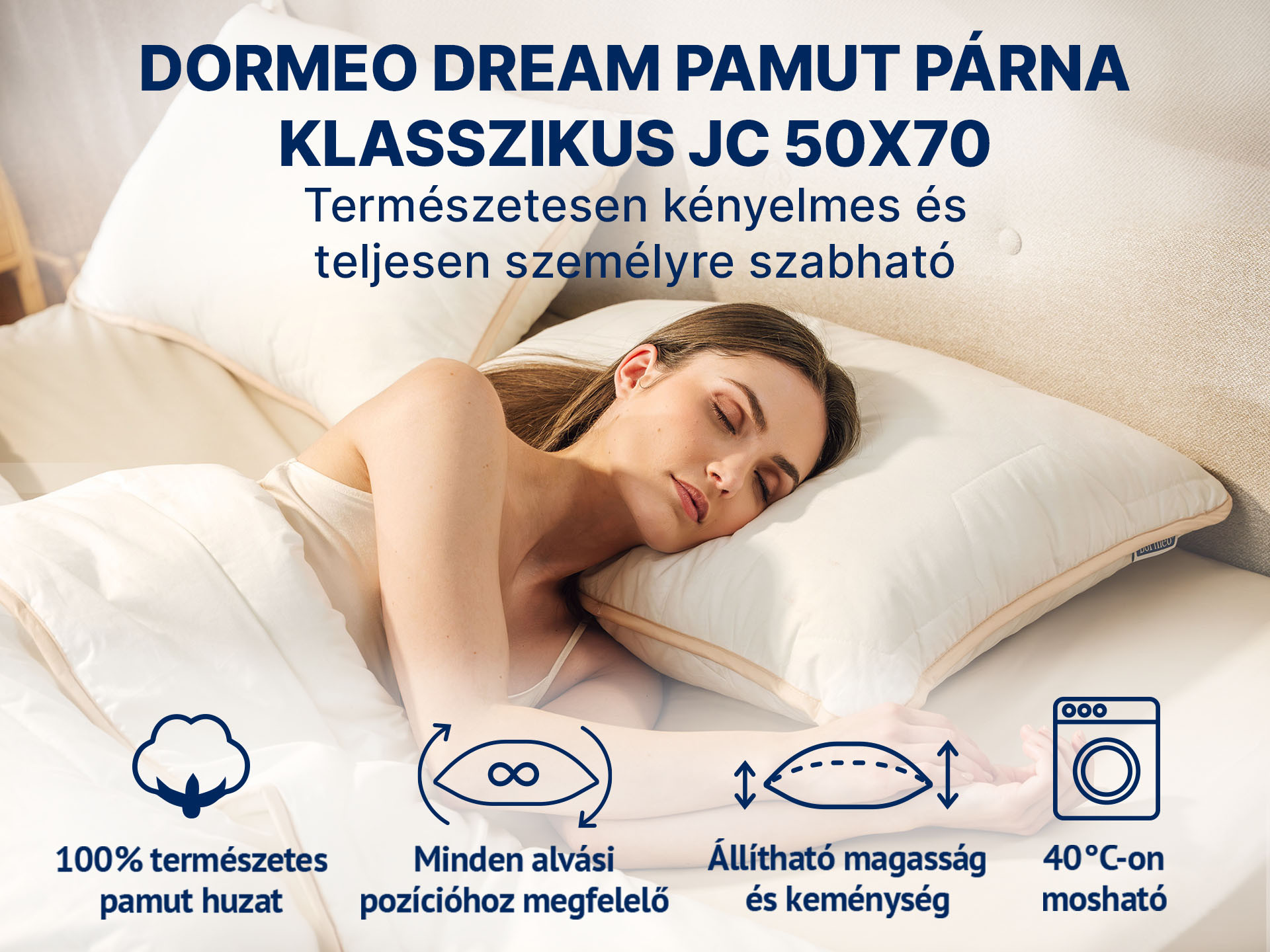 Dormeo Dream pamut párna klasszikus Jc 50x70
