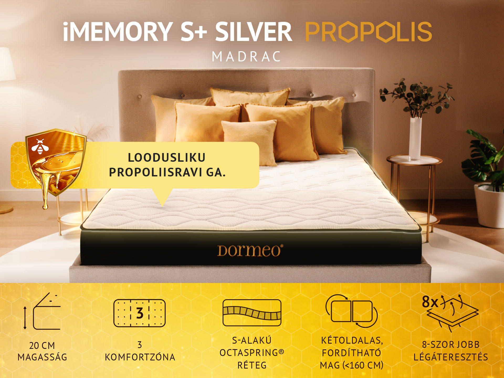Dormeo iMemory S+ Silver Propolis matrac