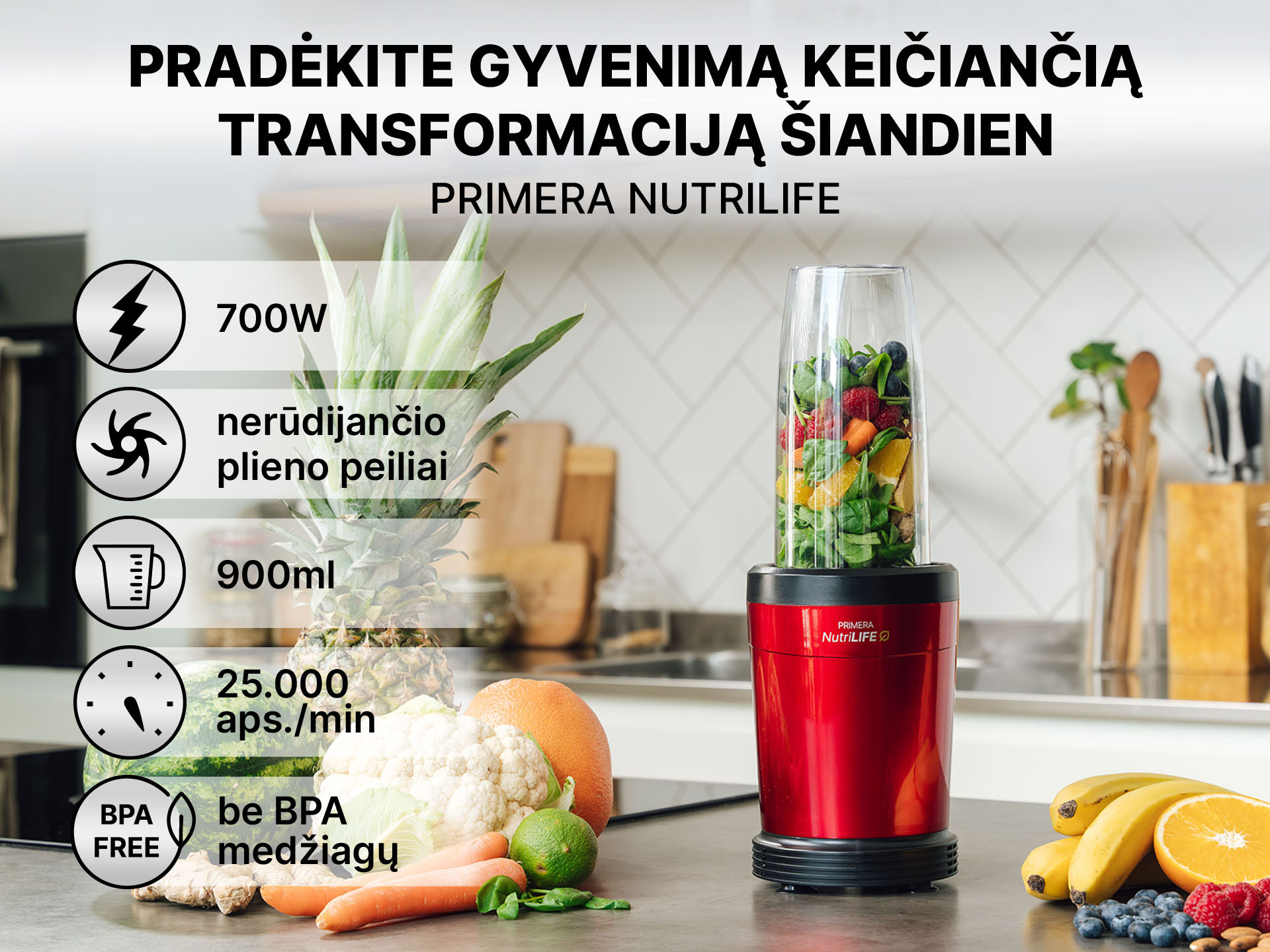 Primera Nutrilife trintuvas raudonas
