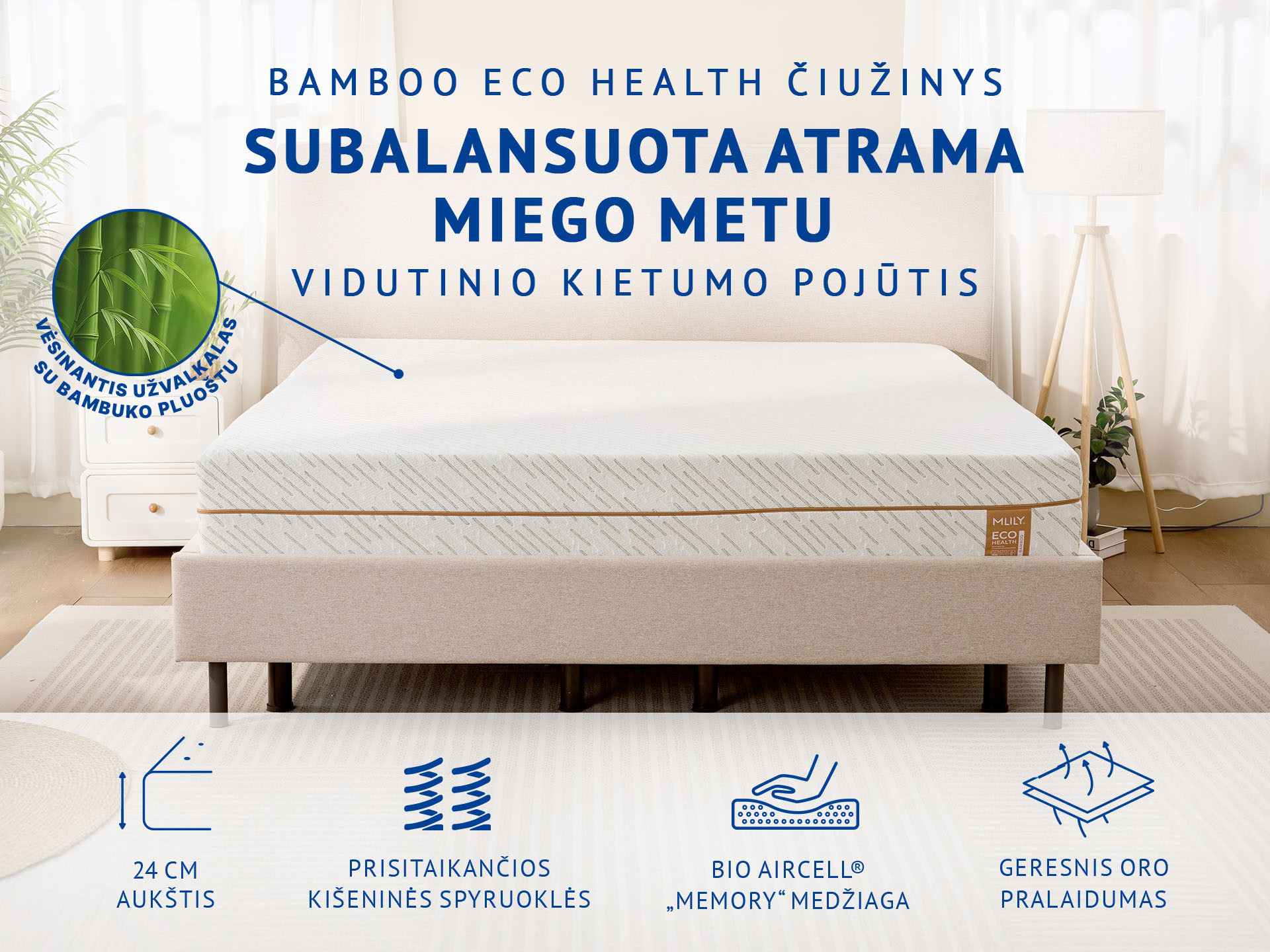 Mlily Bamboo Eco Health čiužinys
