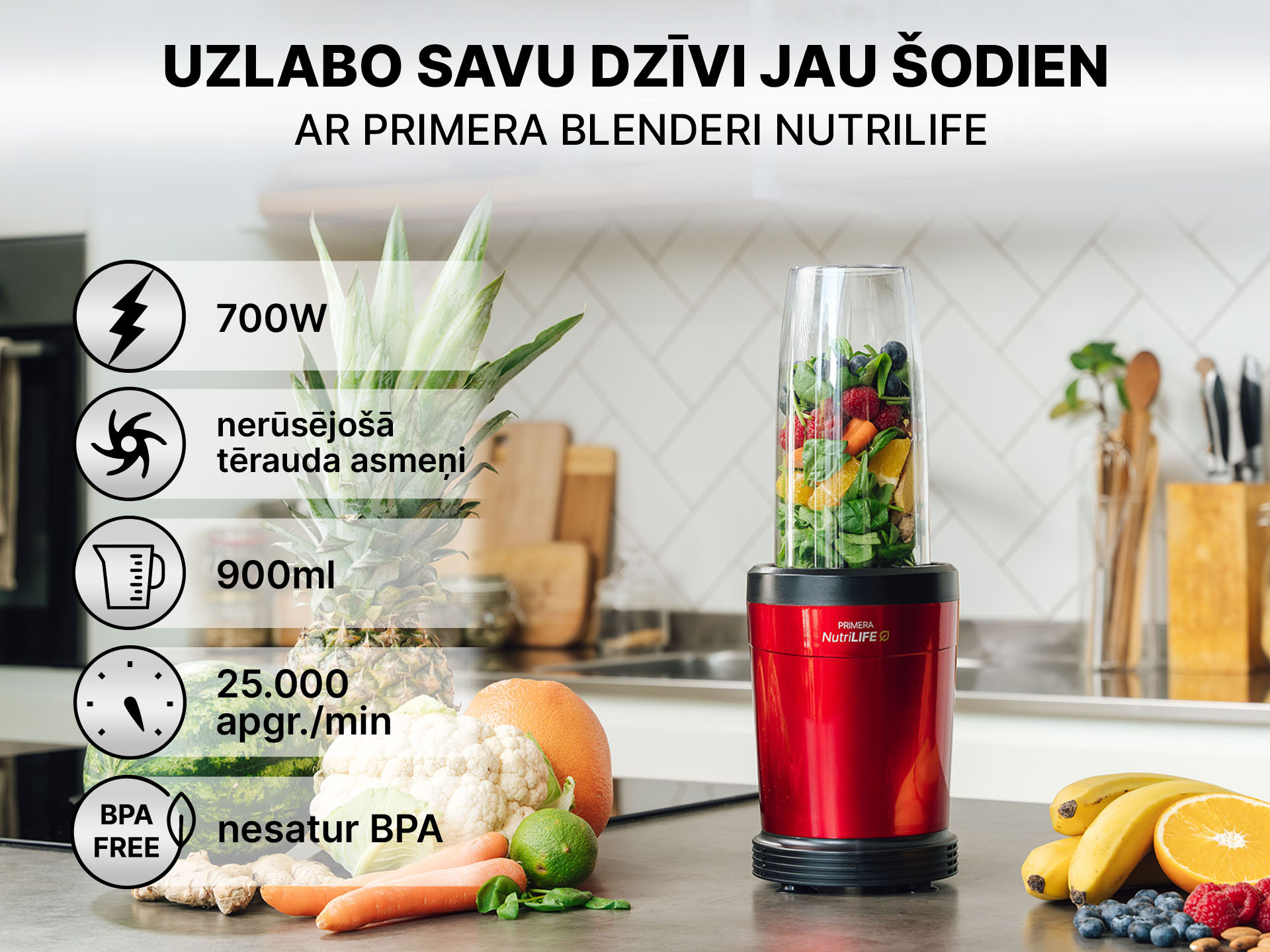 Primera blenderis Nutrilife, sarkans