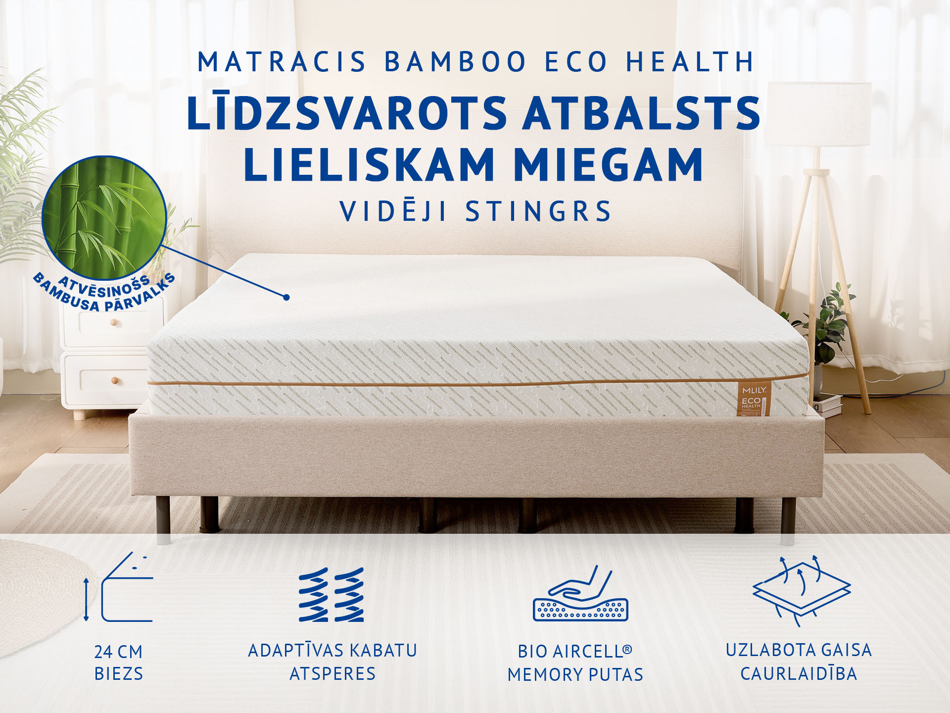 Mlily matracis Bamboo Eco Health