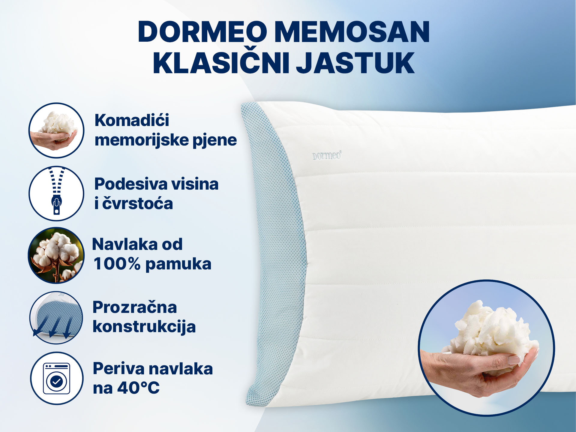 Dormeo Memosan klasičan jastuk mf