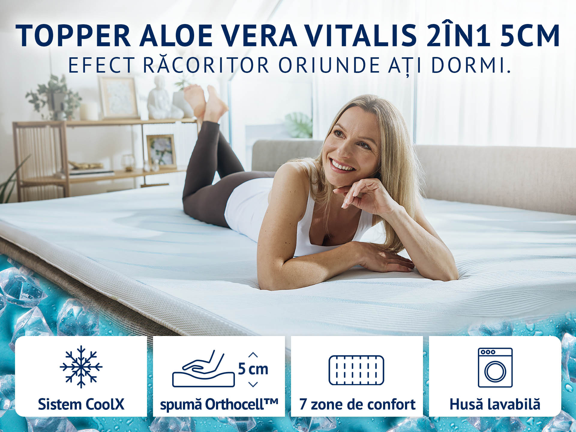 Topper 5 cm Aloe Vera Vitalis 2în1