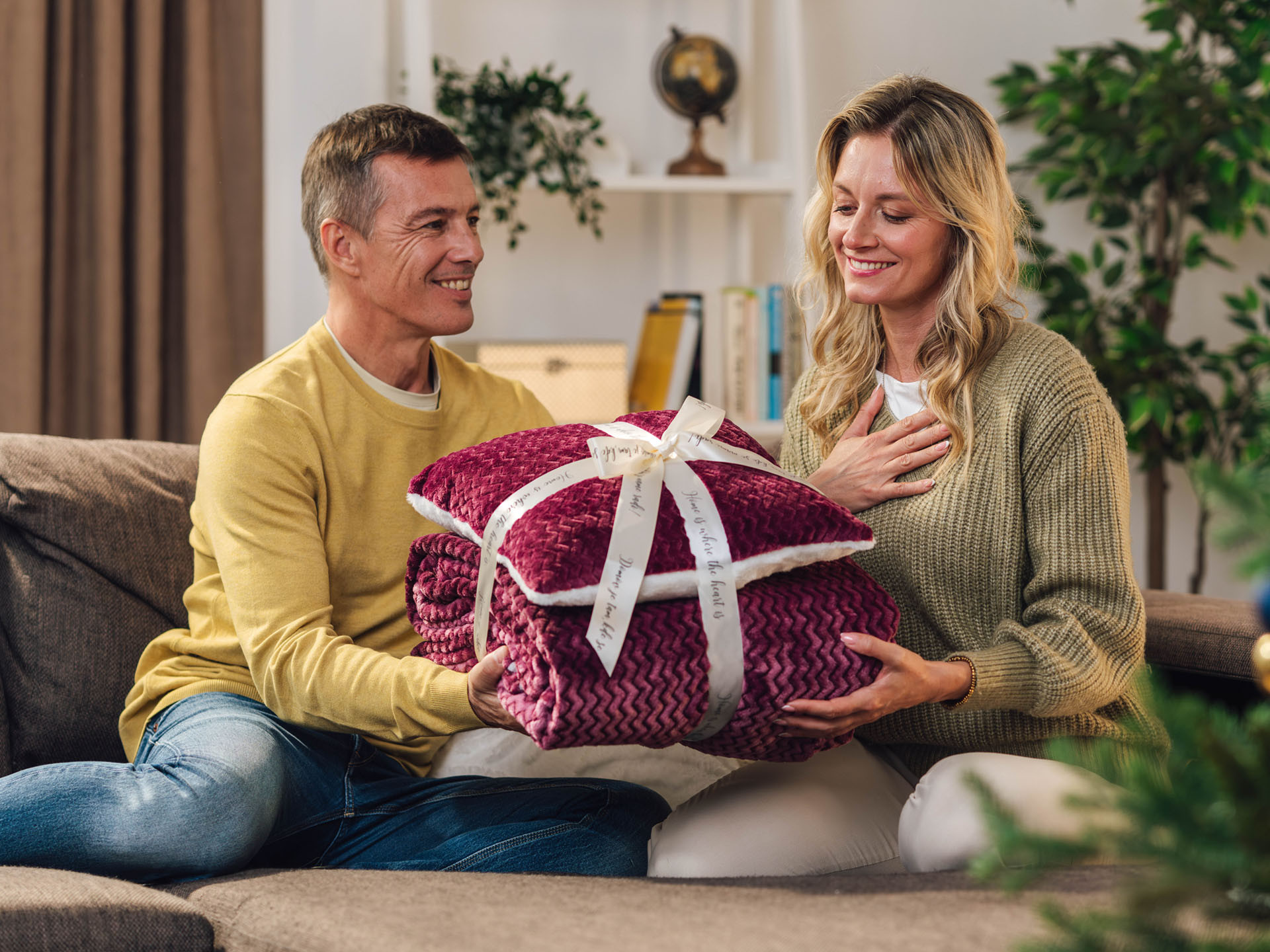 Komplet Dormeo Warm Hug ombre lila