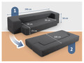 Sofa-materac 2w1 ciemnoszara