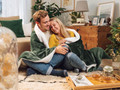 Komplet Dormeo Warm Hug zeleni ombre