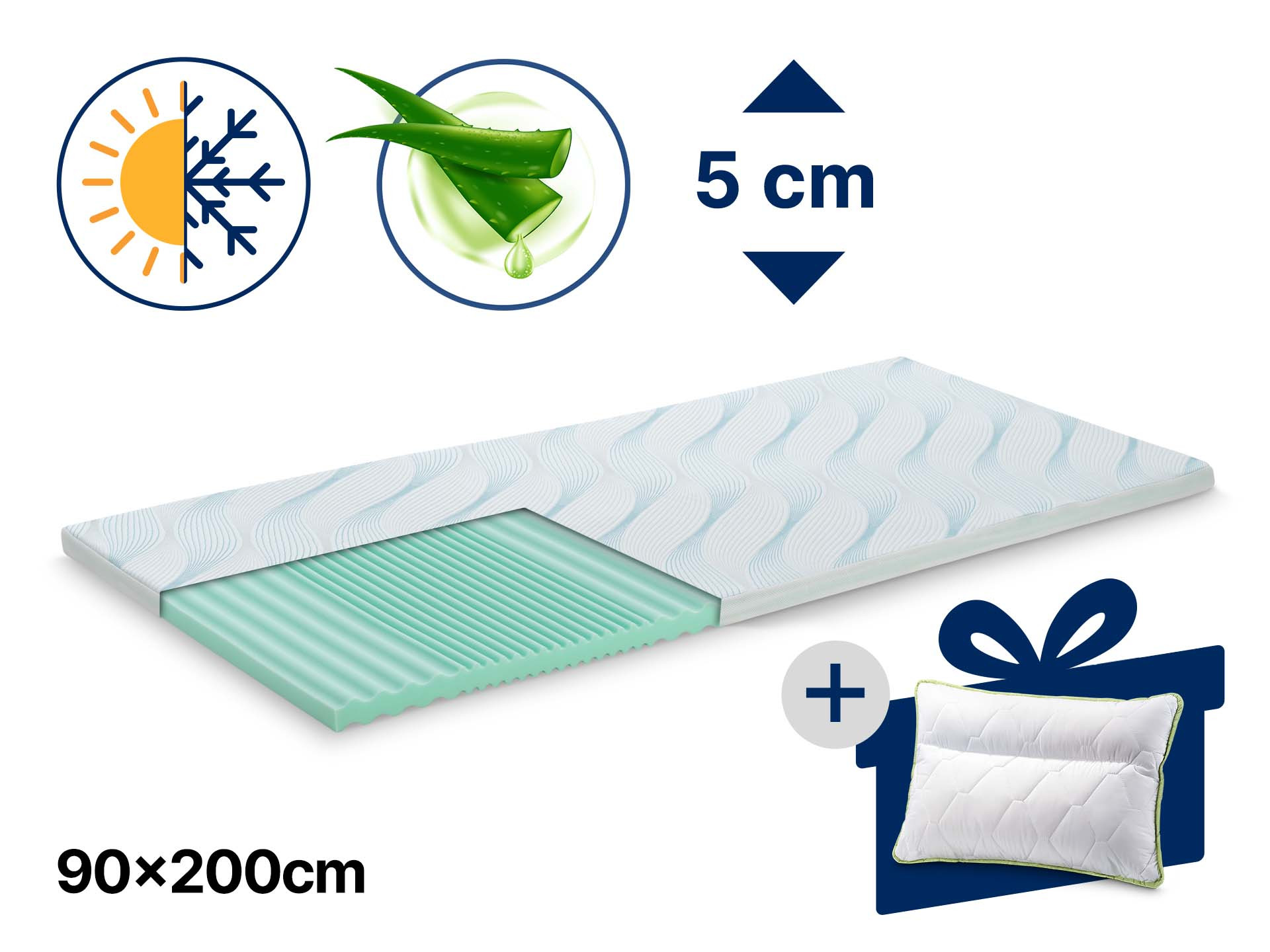 Dormeo virsmatracis un spilvens Nature's Aloe Vera 5cm