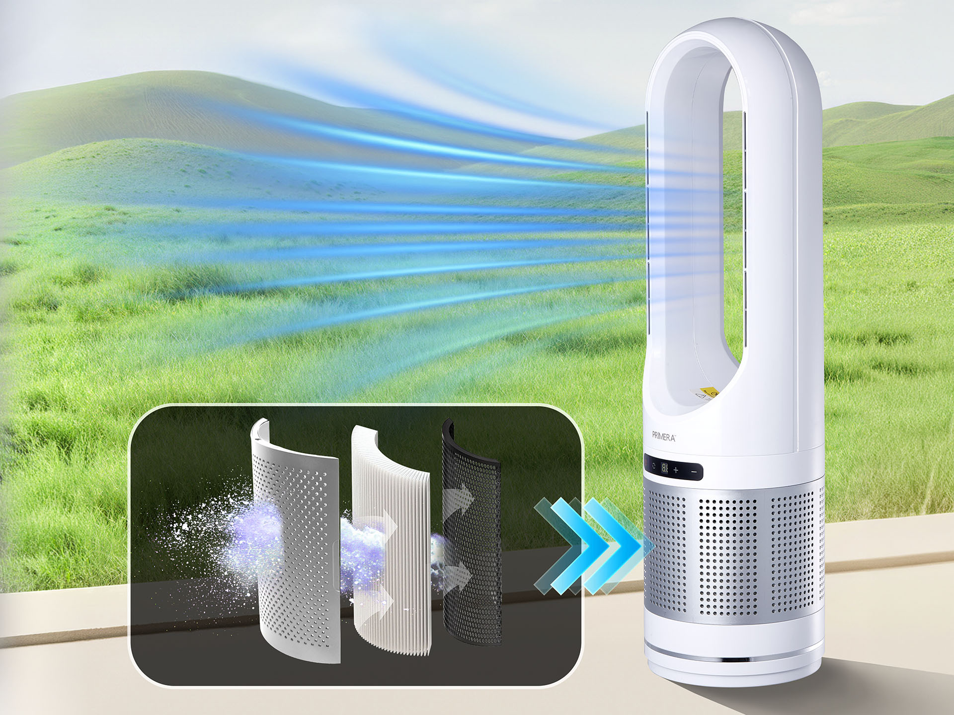 Primera 3u1 ventilator, grijalica i pročišćivač zraka