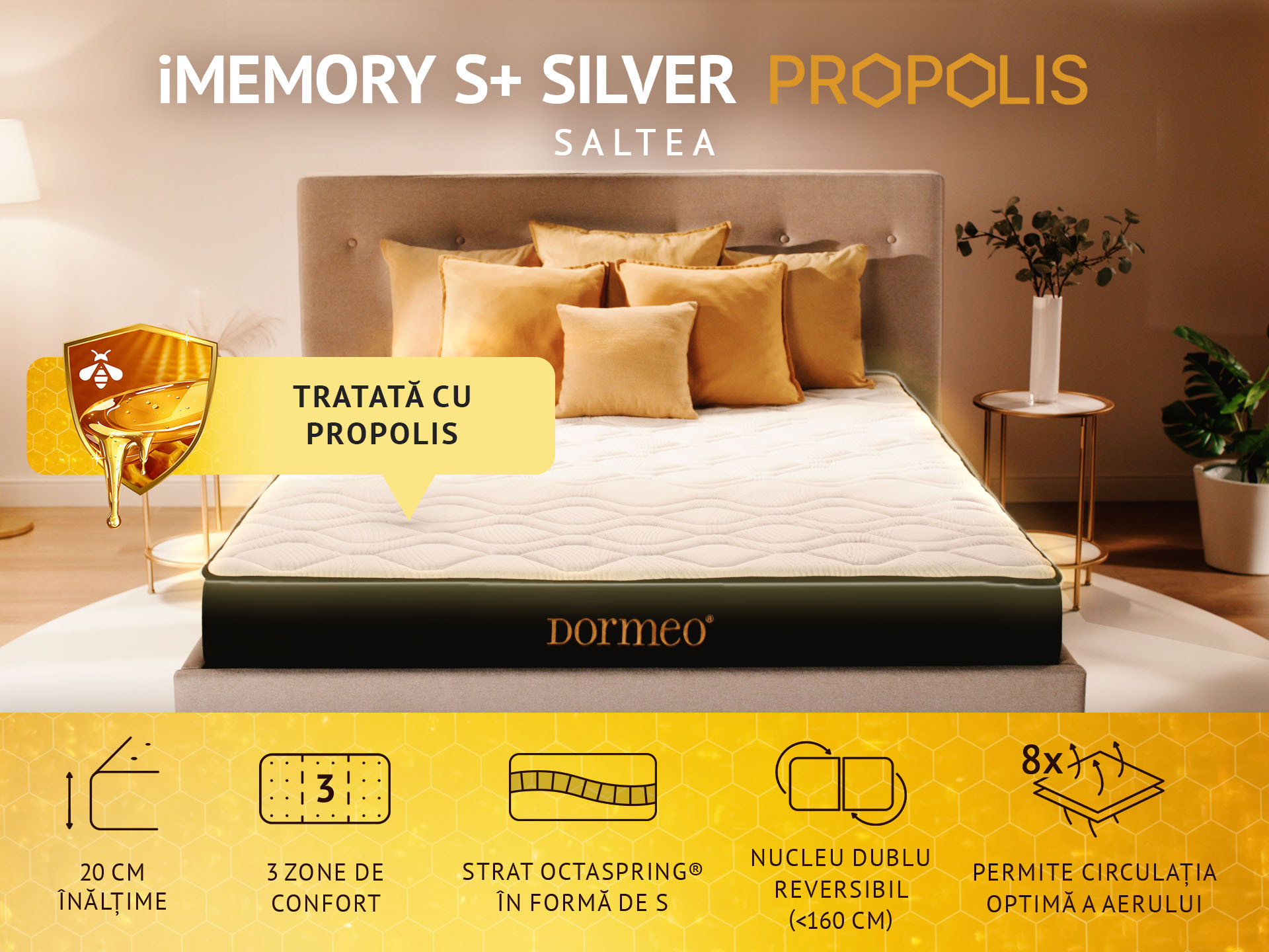 Saltea Dormeo iMemory S+ Silver Propolis