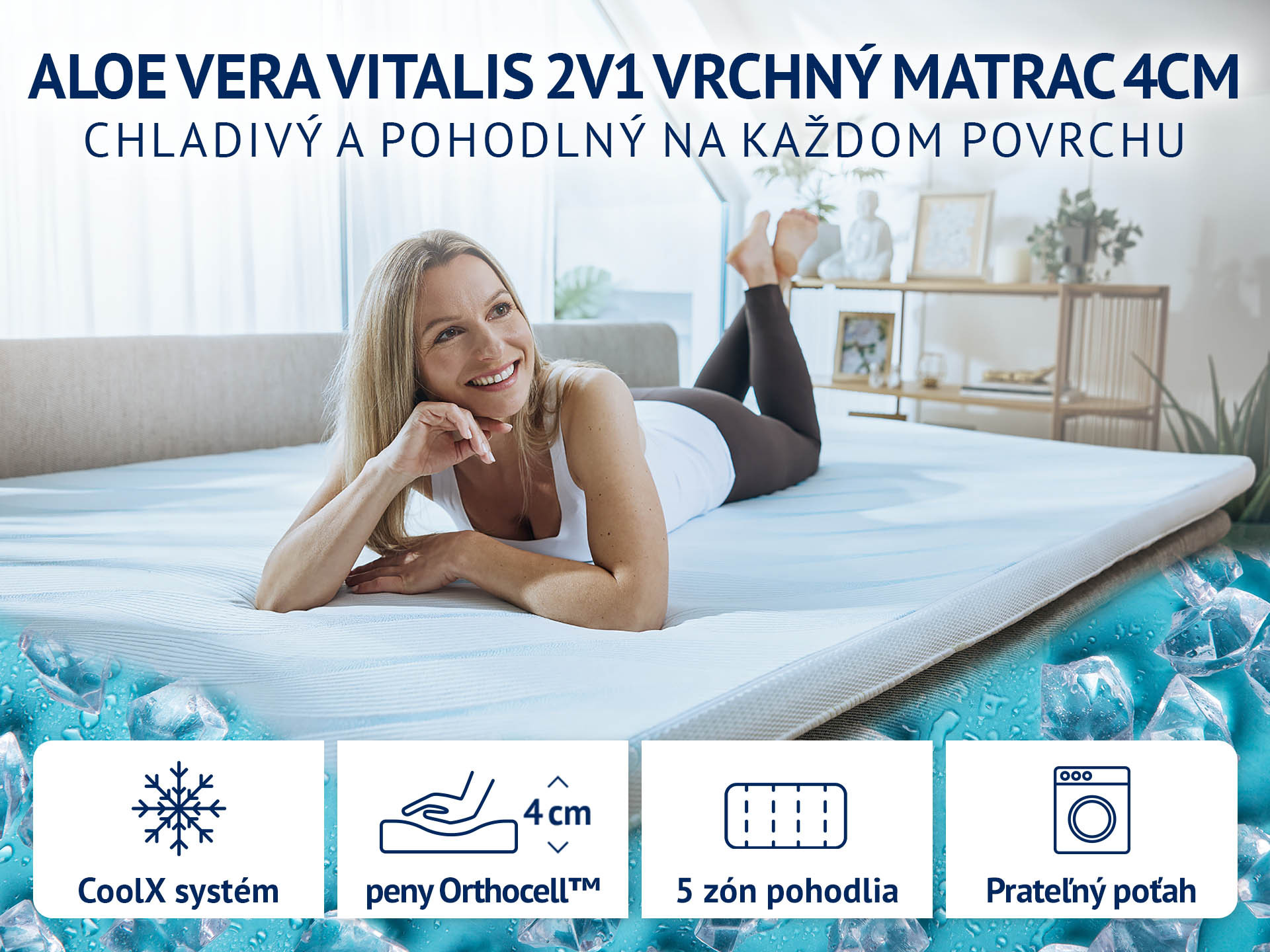 Dormeo Vrchný Matrac Aloe Vera Vitalis 2v1 4 cm