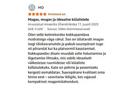 Dormeo memory foam kokkupandav madrats